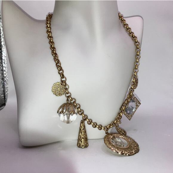 Vintage Filigree Charms Gold-Tone 18 1/8" Necklace! - Picture 11 of 16